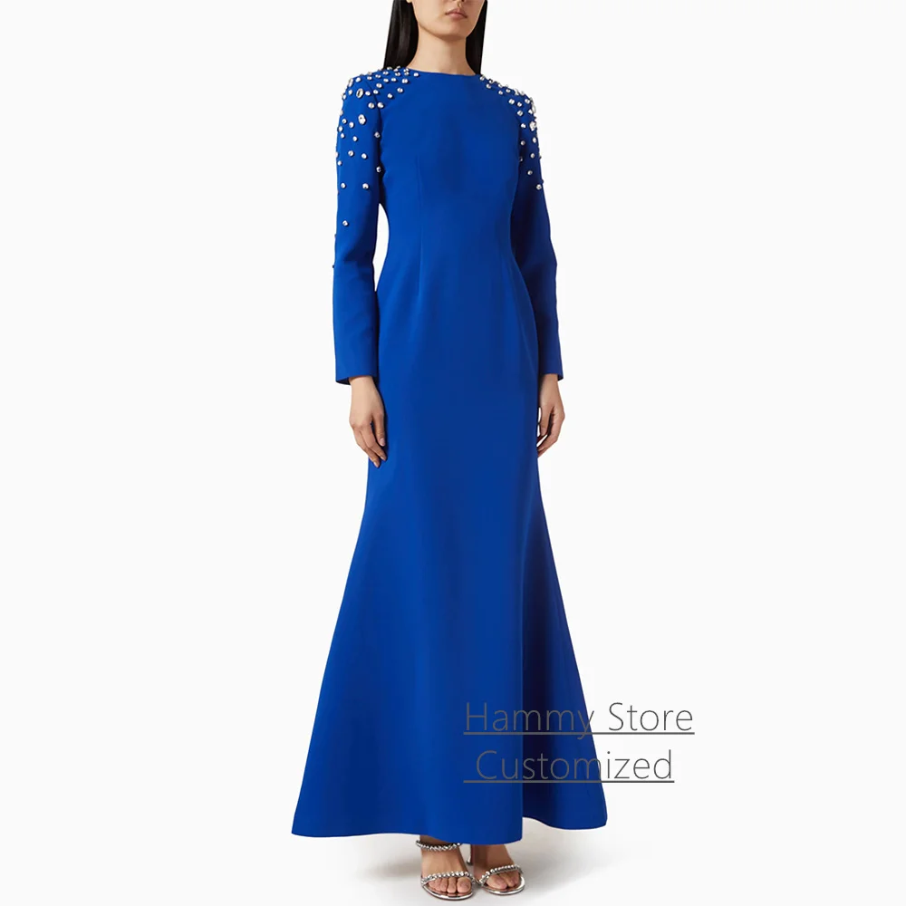 Saudi Arabic Evening Dress Customized Round Neck Full Sleeves Crystal Stones Ankle Length Mermaid Party Gown Prom Dresses
Saudi Arabic Evening Dress Customized Round Neck Full Sleeves Crystal Stones Ankle Length Mermaid Party Gown Prom Dresses