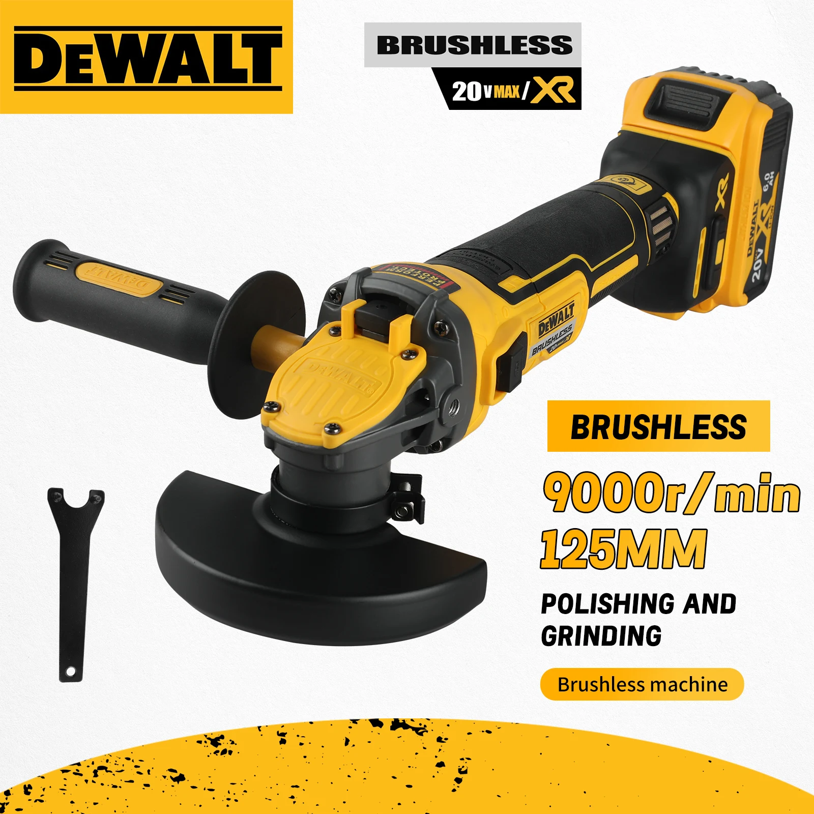 DEWALT DCG409 20V Brushless Angle Grinder 125mm 9000rpm 800W for Metal/Wood Cutting Grinding in Construction & Workshop Tasks
DEWALT DCG409 20V Brushless Angle Grinder 125mm 9000rpm 800W for Metal/Wood Cutting Grinding in Construction & Workshop Tasks