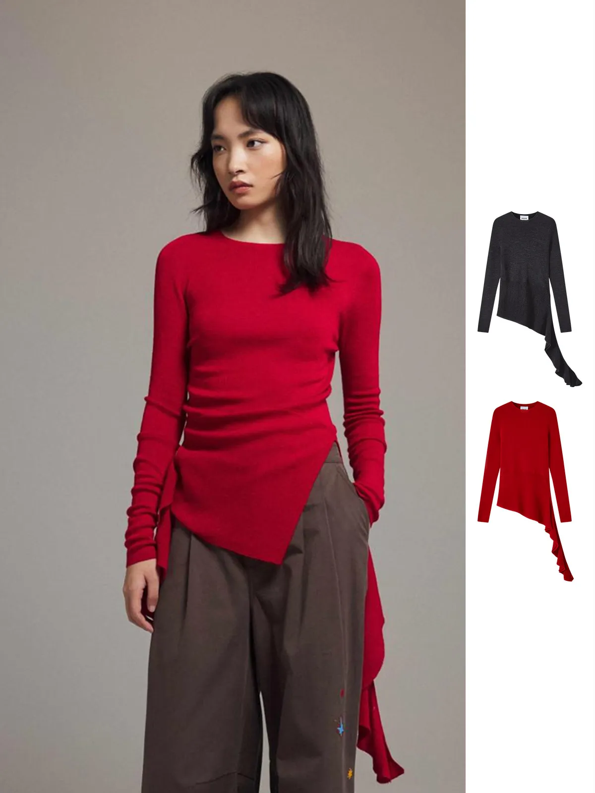 Новый вязаный базовый топ ALWOOLS из смесовой шерсти с круглым вырезом и длинными рукавами для женщин, повседневный, с асимметричным подолом
Новый вязаный базовый топ ALWOOLS из смесовой шерсти с круглым вырезом и длинными рукавами для женщин, повседневный, с асимметричным подолом