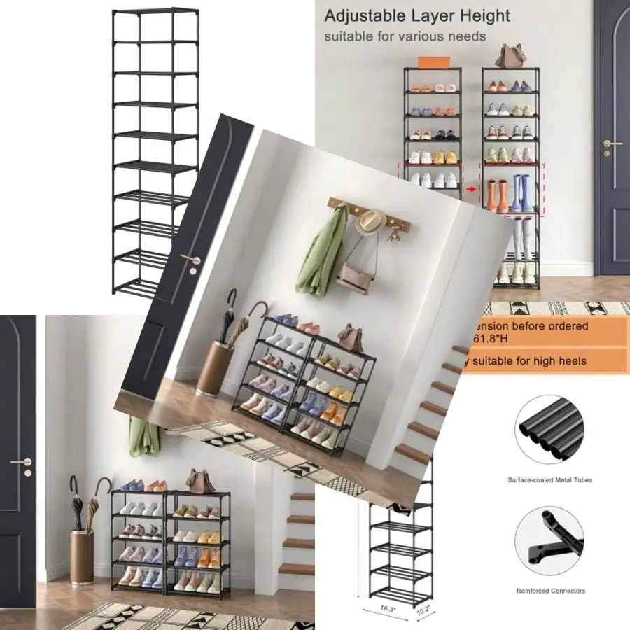 10 Tier Tall Shoe Rack Narrow Lightweight Shoe Shelf Compact Vertical Shoe Stand Small Space Saving for Closet Floor Dorm
10 Tier Tall Shoe Rack Narrow Lightweight Shoe Shelf Compact Vertical Shoe Stand Small Space Saving for Closet Floor Dorm