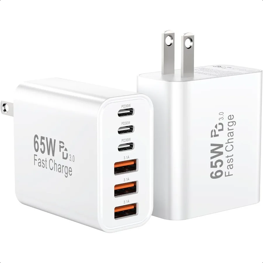 USB C Charging Block 65W USBC Fast Multi Port Charger Blocks 6Port 6 in 1 PD QC Power Adapter Type C Wall Chargers Cube Brick f
USB C Charging Block 65W USBC Fast Multi Port Charger Blocks 6Port 6 in 1 PD QC Power Adapter Type C Wall Chargers Cube Brick f