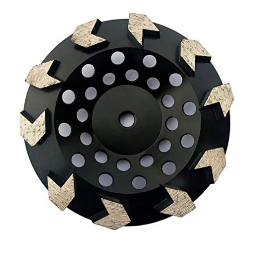 7 inch Diamond Grinding Cup Wheel Grit 30/35 Arrow Segment for Concrete Epoxy Glue Mastic Paint and Coating Removal 5/8-11 Thre
7 inch Diamond Grinding Cup Wheel Grit 30/35 Arrow Segment for Concrete Epoxy Glue Mastic Paint and Coating Removal 5/8-11 Thre