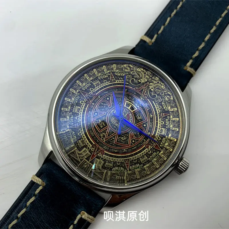 Mayan ancient copper coin modified watch, original fully automatic mechanical men's leather personalized watch
Mayan ancient copper coin modified watch, original fully automatic mechanical men's leather personalized watch