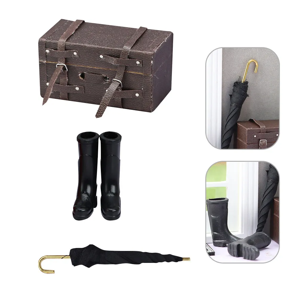 1Set Mini House Travel Prop Set Including Suitcase Rain Boots Umbrella Exquisite Craftsmanship Realistic Miniature Scene
1Set Mini House Travel Prop Set Including Suitcase Rain Boots Umbrella Exquisite Craftsmanship Realistic Miniature Scene