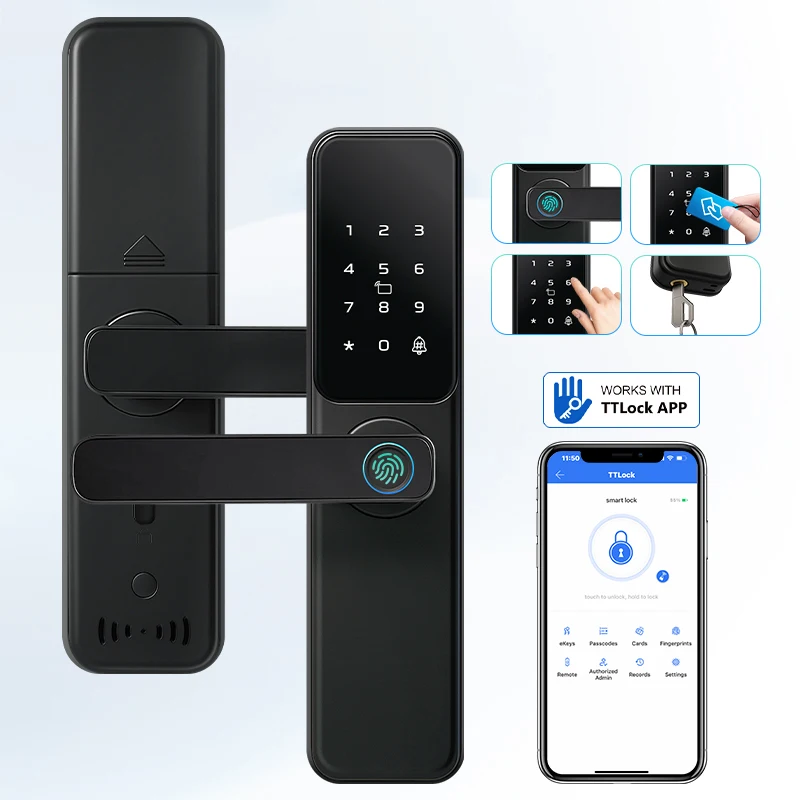 Electronic Smart Door Lock TTLOCK With Biometric Fingerprint Smart Card Password Key Unlock USB Emergency Charge lock For home
Electronic Smart Door Lock TTLOCK With Biometric Fingerprint Smart Card Password Key Unlock USB Emergency Charge lock For home