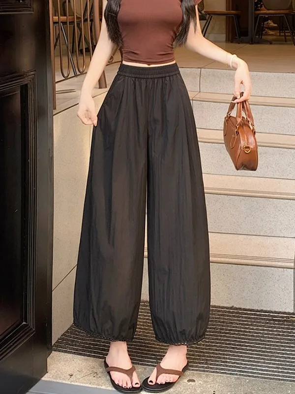 plus Size Casual High Waist Lantern Pants Nine Points Wide Leg Pants Lace Trim Summer Slimming Drapey Loose Fit Ladies Trousers
plus Size Casual High Waist Lantern Pants Nine Points Wide Leg Pants Lace Trim Summer Slimming Drapey Loose Fit Ladies Trousers