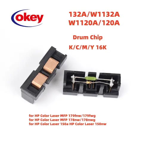 2pcs W1120A W1132A Drum Chip for HP Color LaserJet 150a 150nw 178nw 178nwg 179fnw 179fwg 132A 120A Printer Cartridge Chips