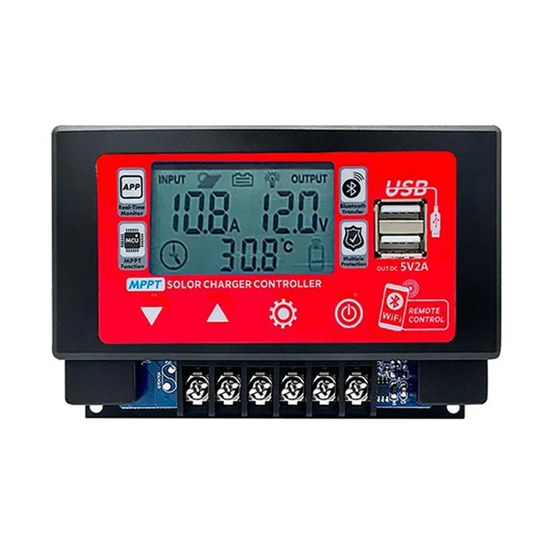 B04B-WIFI Bluetooth Solar Charge Controller 30A MPPT Controller With LCD Display Dual USB Support 12V/24V Battery
B04B-WIFI Bluetooth Solar Charge Controller 30A MPPT Controller With LCD Display Dual USB Support 12V/24V Battery