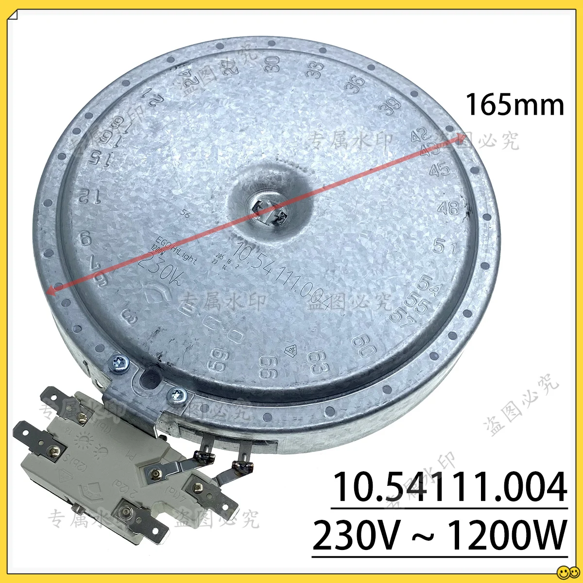 EGO 10.54111.004 Ceramic Hob Hotplate Parts Heating Element Range / Oven / Stove Surface Burner Assembly 230V~1200W
EGO 10.54111.004 Ceramic Hob Hotplate Parts Heating Element Range / Oven / Stove Surface Burner Assembly 230V~1200W