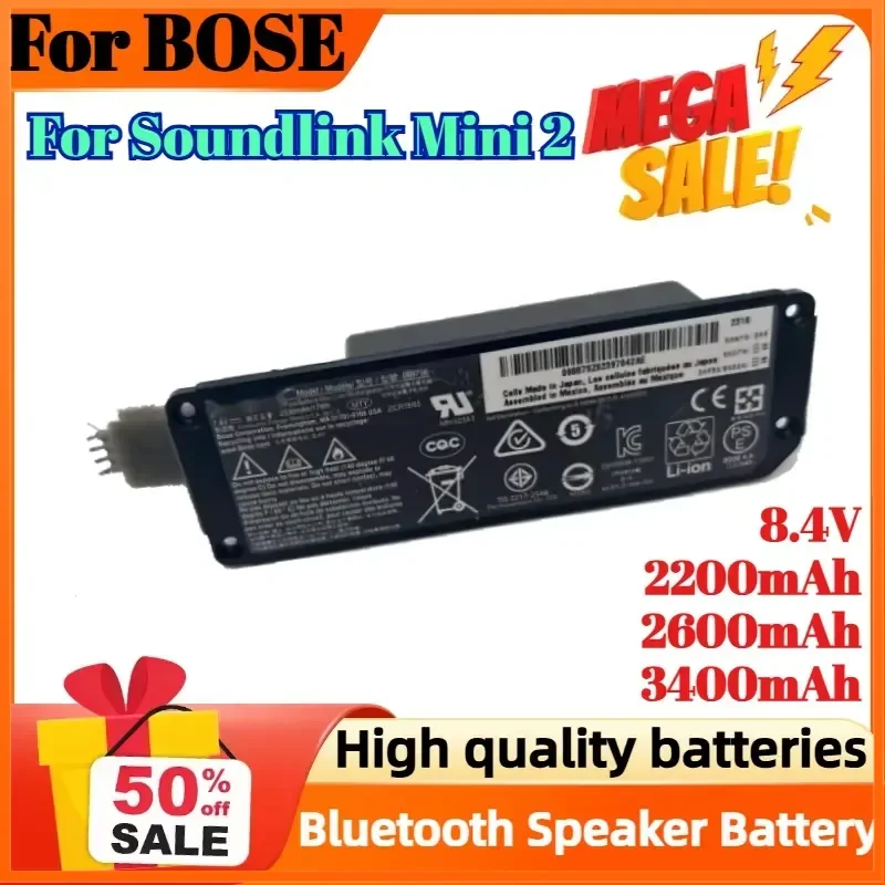 8.4V 2200mAh 2600mAh 3400mAh For BOSE Soundlink Mini 2 088789 088796 088772 Portable Audio Bluetooth Speaker Battery
8.4V 2200mAh 2600mAh 3400mAh For BOSE Soundlink Mini 2 088789 088796 088772 Portable Audio Bluetooth Speaker Battery