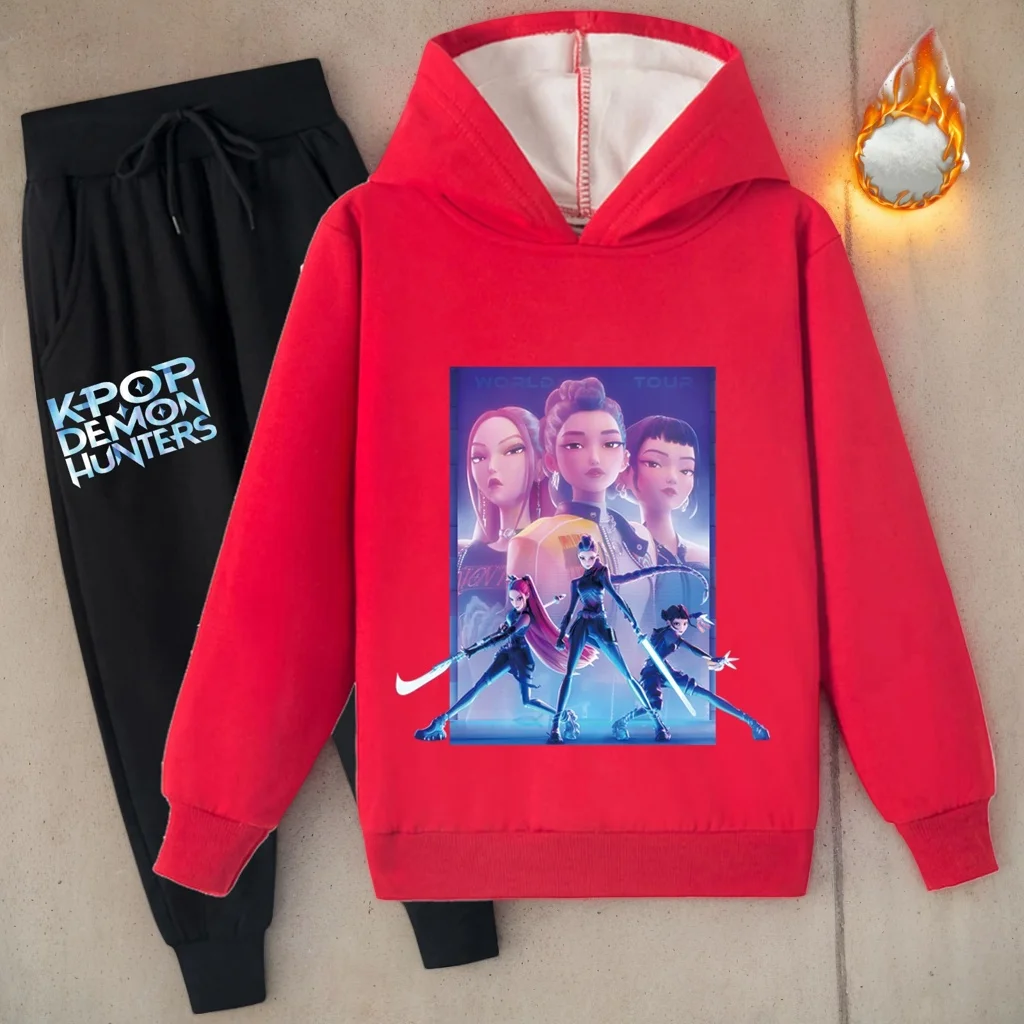 KPop Demon Hunters, зимние топы с длинными рукавами и брюки для бега, комплект из 2 предметов, детский спортивный костюм с мягкой начесом для детей от 2 до 14 лет
KPop Demon Hunters, зимние топы с длинными рукавами и брюки для бега, комплект из 2 предметов, детский спортивный костюм с мягкой начесом для детей от 2 до 14 лет