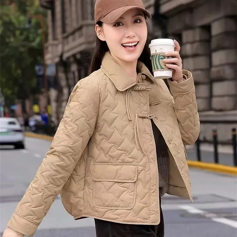 Autumn Winter Female Flip Collar Down Cotton Jacket Ladies Fashion Long Sleeves Parkas Coat Women Solid Color Thin Cotton Padded
Autumn Winter Female Flip Collar Down Cotton Jacket Ladies Fashion Long Sleeves Parkas Coat Women Solid Color Thin Cotton Padded