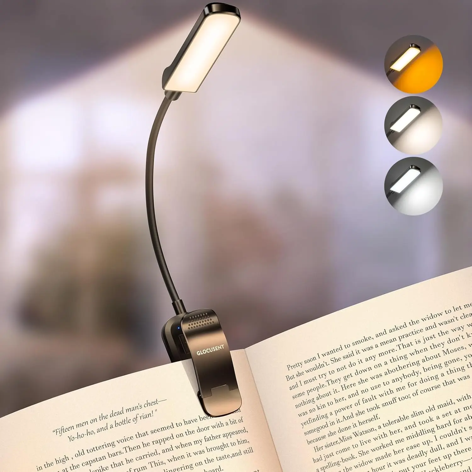 13 LEDs Book Light, 120H Rechargeable, 3 Colors & 5 Brightness, Flexible Clip for Reading
13 LEDs Book Light, 120H Rechargeable, 3 Colors & 5 Brightness, Flexible Clip for Reading