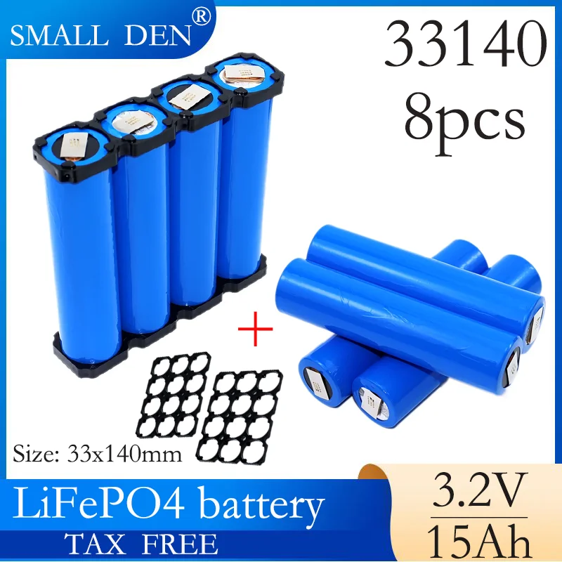8PCS New 3.2V 15Ah 33140 Lifepo4 rechargeable battery diy 12v 24v 36v 48v Electric bike scooter motorcycle Tricycle With bracket
8PCS New 3.2V 15Ah 33140 Lifepo4 rechargeable battery diy 12v 24v 36v 48v Electric bike scooter motorcycle Tricycle With bracket
