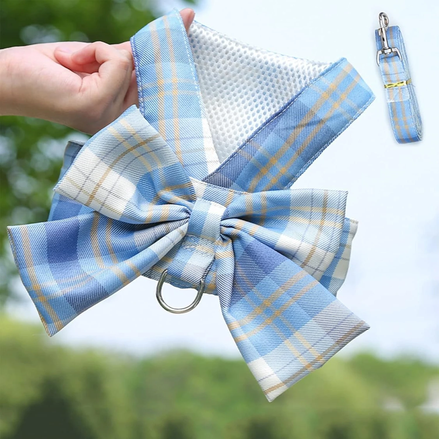 Plaid Dog Harness & Leash Set Bow Dog Harness Vest Walking Training Easy Control Dog Leash for Small Medium Girls Dogs Cats Pupp 
Plaid Dog Harness & Leash Set Bow Dog Harness Vest Walking Training Easy Control Dog Leash for Small Medium Girls Dogs Cats Pupp