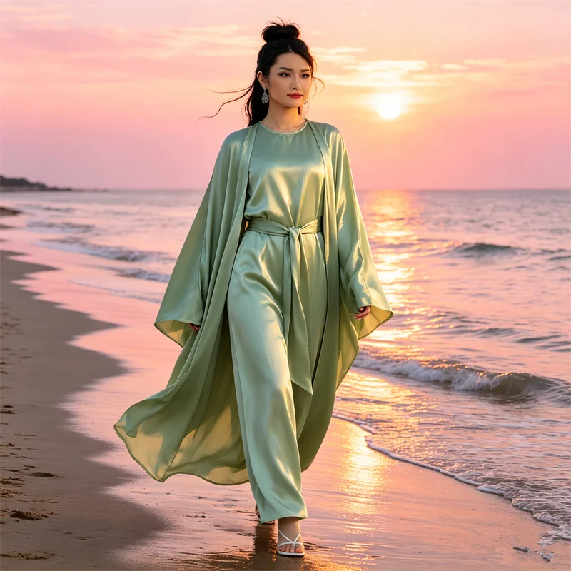 Ramadan Muslim Women 2 Piece Set Party Dresses Abaya Eid Jalabiya Sashes Morocco Dubai Kaftan Cardigan Robe Kimono Cardigan Gown
Ramadan Muslim Women 2 Piece Set Party Dresses Abaya Eid Jalabiya Sashes Morocco Dubai Kaftan Cardigan Robe Kimono Cardigan Gown