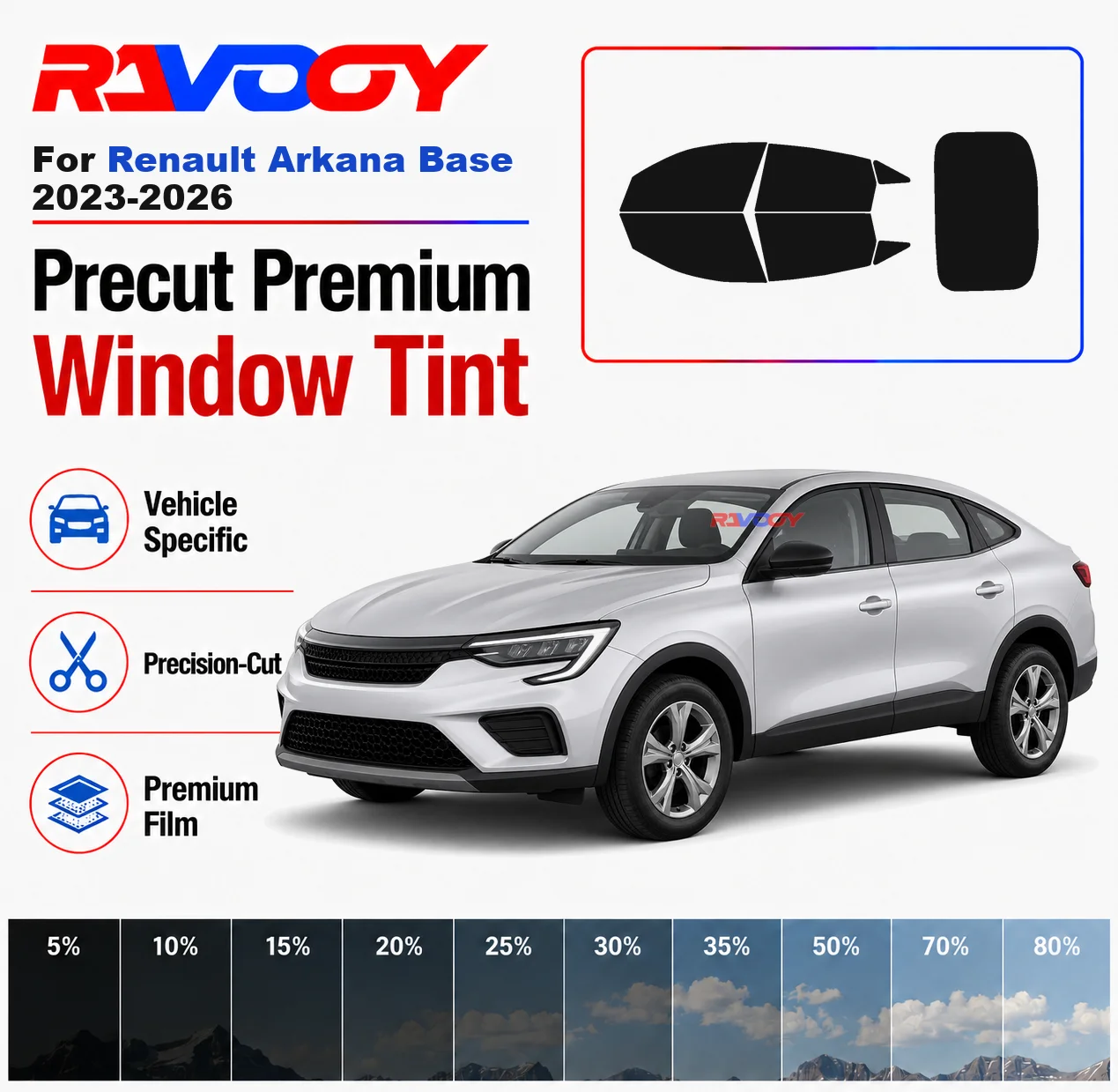 Premium Precut Window Tint Kit Front Rear Windows Rear Windshield For Renault Arkana Base 2023-2026 Car Solar Nano Ceramic Film
Premium Precut Window Tint Kit Front Rear Windows Rear Windshield For Renault Arkana Base 2023-2026 Car Solar Nano Ceramic Film