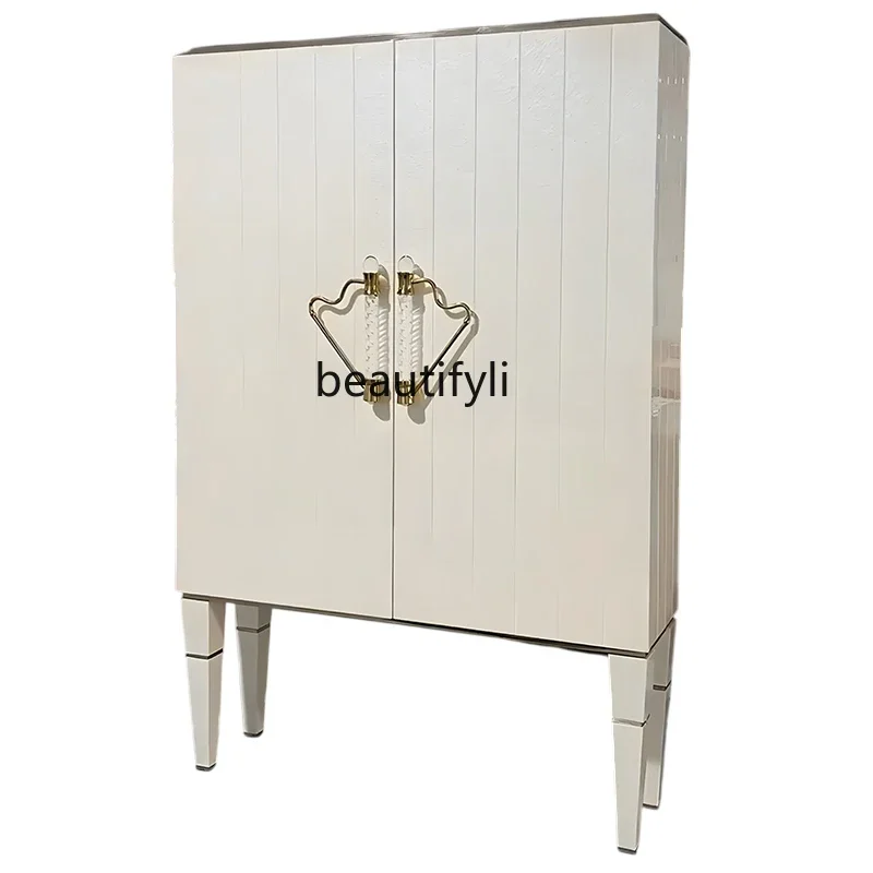P French light luxury solid wood wine cabinet, locker storage, cream style dining side cabinet against the wall
P French light luxury solid wood wine cabinet, locker storage, cream style dining side cabinet against the wall