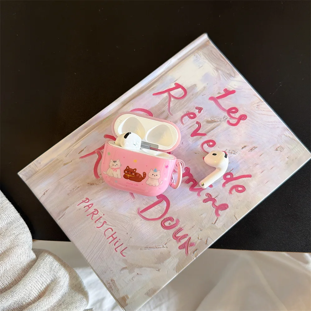 Pink Cute Cat Earphone Cases For AirPods Pro 3 2 AirPods 4 3 2 1 Soft Silicone Shockproof Cover With Keychain Cartoon Girls Gift
Pink Cute Cat Earphone Cases For AirPods Pro 3 2 AirPods 4 3 2 1 Soft Silicone Shockproof Cover With Keychain Cartoon Girls Gift