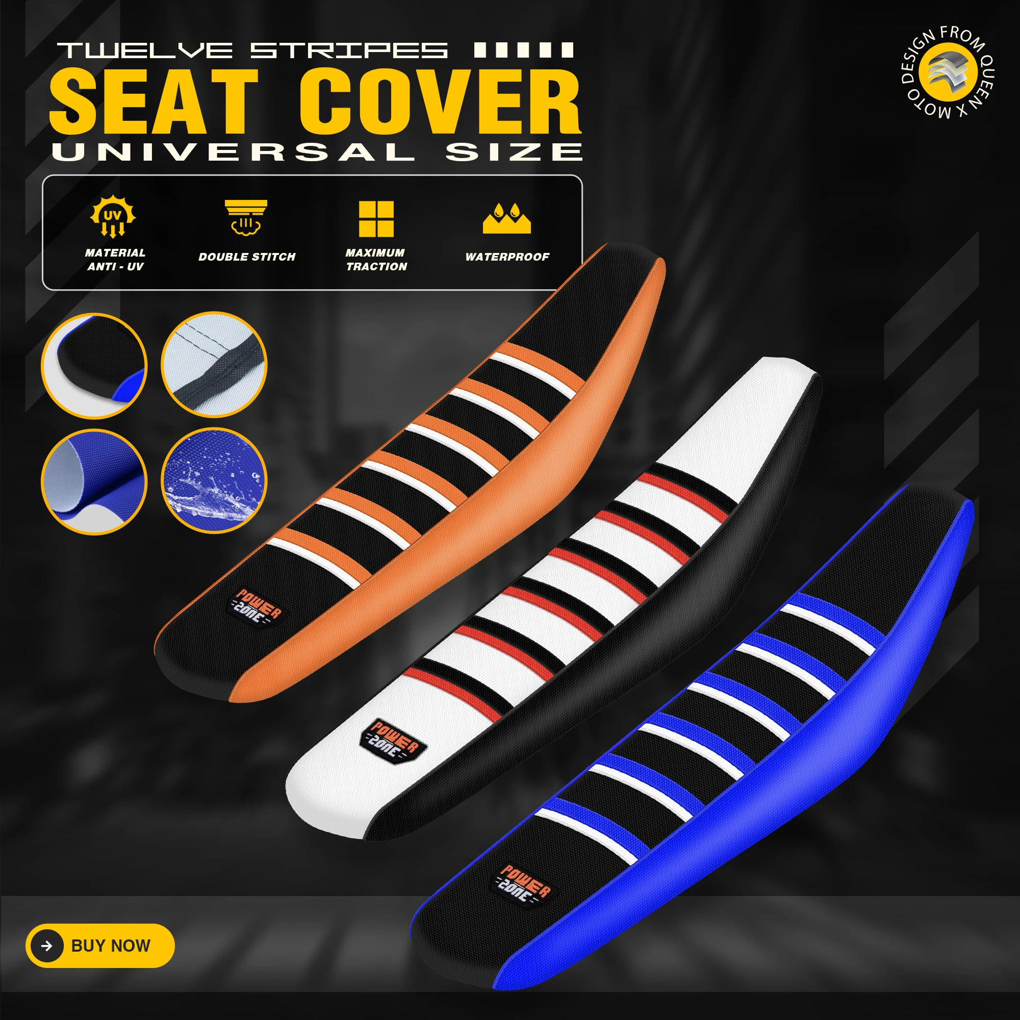 Queen X Rubber Gripper Soft Universal Dirt Bike Seat Cover Ribbed Skin Anti-Slip Seat Cushion For KX KXF WRF SX EXC CRF TE
Queen X Rubber Gripper Soft Universal Dirt Bike Seat Cover Ribbed Skin Anti-Slip Seat Cushion For KX KXF WRF SX EXC CRF TE