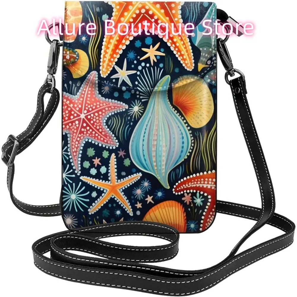 Забавная женская сумка через плечо с узором в виде морских звезд, маленькая дорожная сумка из искусственной кожи для мобильного телефона, легкий мини-кошелек для телефона, кошелек Cro
Забавная женская сумка через плечо с узором в виде морских звезд, маленькая дорожная сумка из искусственной кожи для мобильного телефона, легкий мини-кошелек для телефона, кошелек Cro