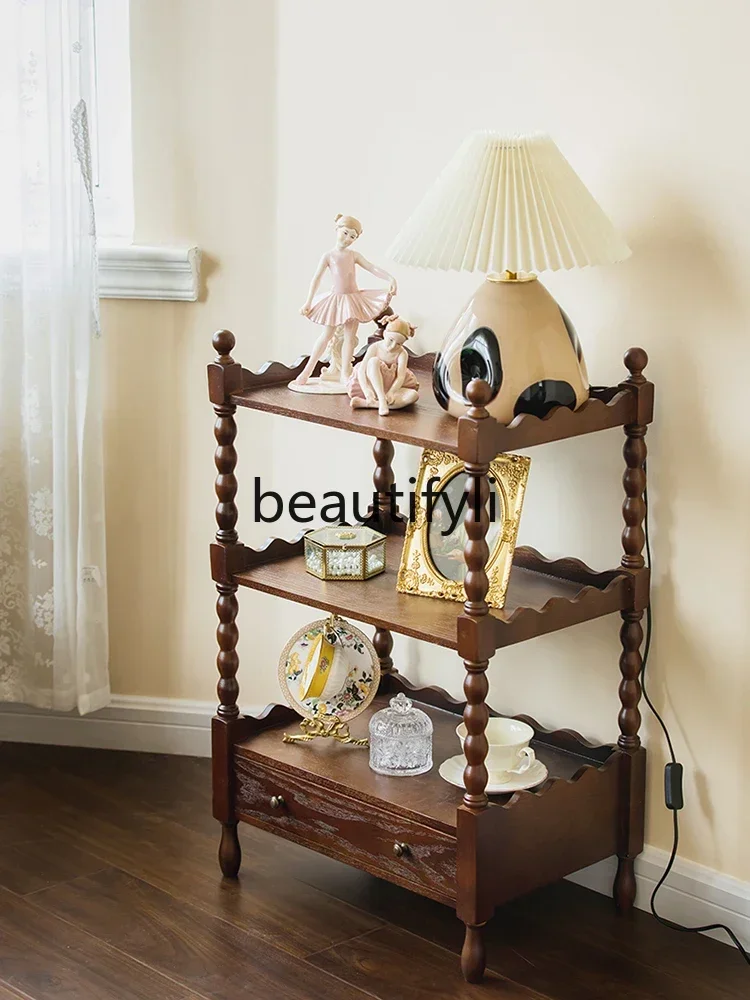 Living room storage side cabinet, a few shelves next to the sofa, retro solid wood bookshelf cabinet, display shelf side cabinet 
Living room storage side cabinet, a few shelves next to the sofa, retro solid wood bookshelf cabinet, display shelf side cabinet