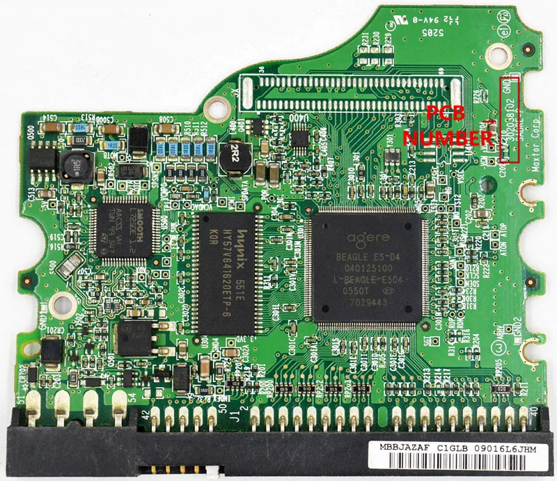 Maxtor Desktop IDE Hard disk circuit board BOARD NUMBER: 302124100 /MAIN CONTROLLER IC : 040125100
Maxtor Desktop IDE Hard disk circuit board BOARD NUMBER: 302124100 /MAIN CONTROLLER IC : 040125100