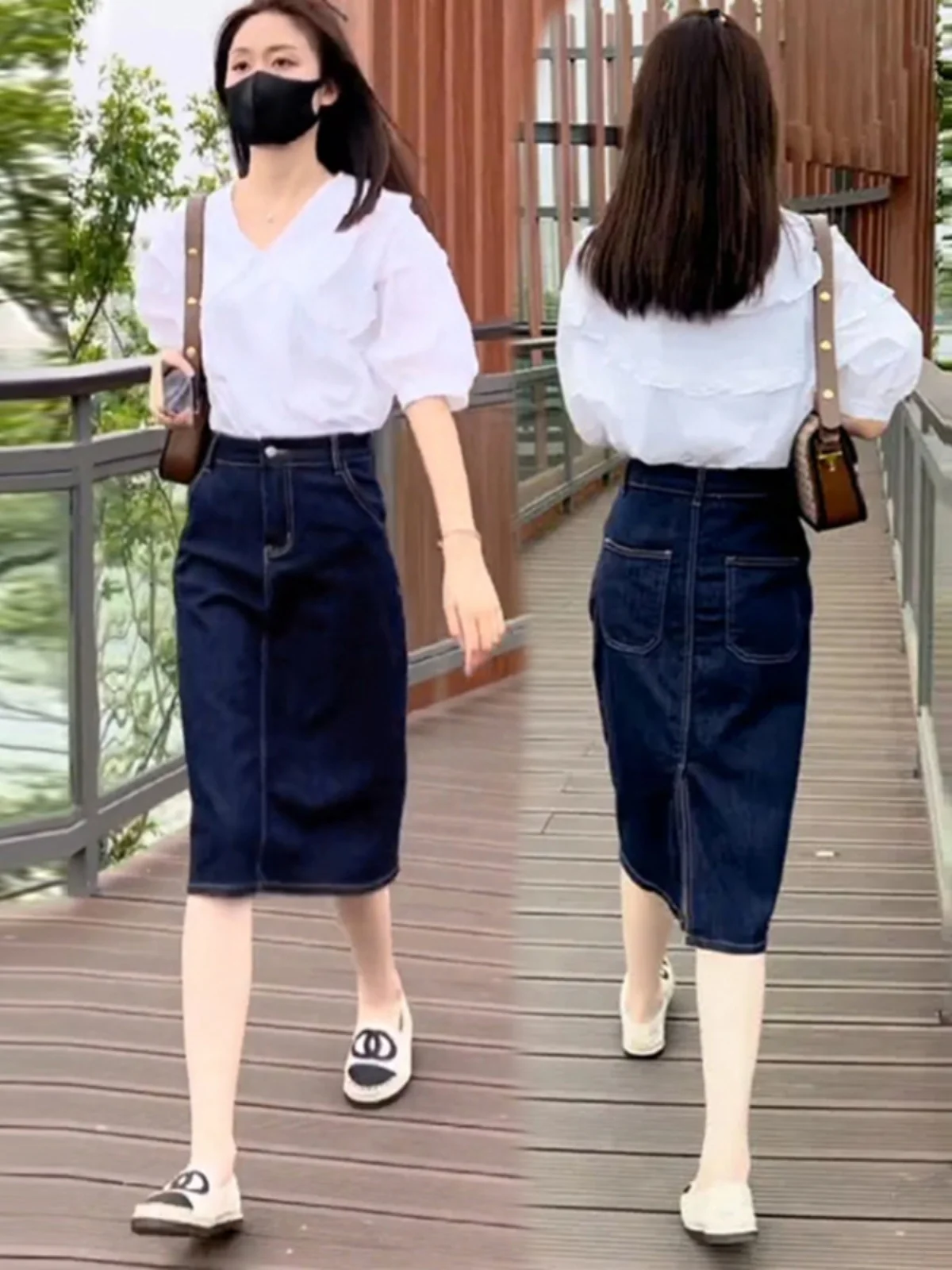 Casual Short Sleeve Shirt And High Waist Denim Skirt Set Women's Summer New Style Slimming Two Piece Set Doll Collar Top
Casual Short Sleeve Shirt And High Waist Denim Skirt Set Women's Summer New Style Slimming Two Piece Set Doll Collar Top