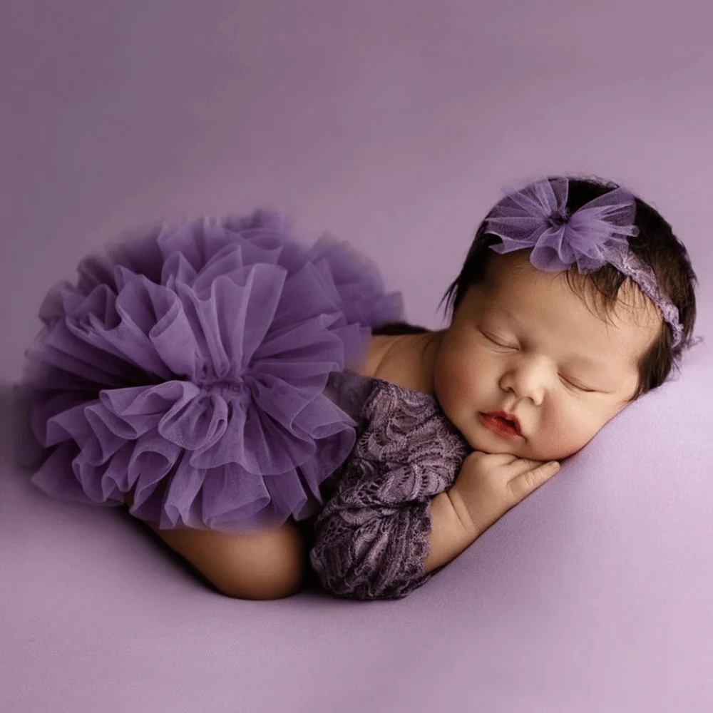 Creative Cute Newborn Lace Romper Sweet with Headband Fluffy Mesh Lace Skirt Photography Outfits Photo Shooting
Creative Cute Newborn Lace Romper Sweet with Headband Fluffy Mesh Lace Skirt Photography Outfits Photo Shooting