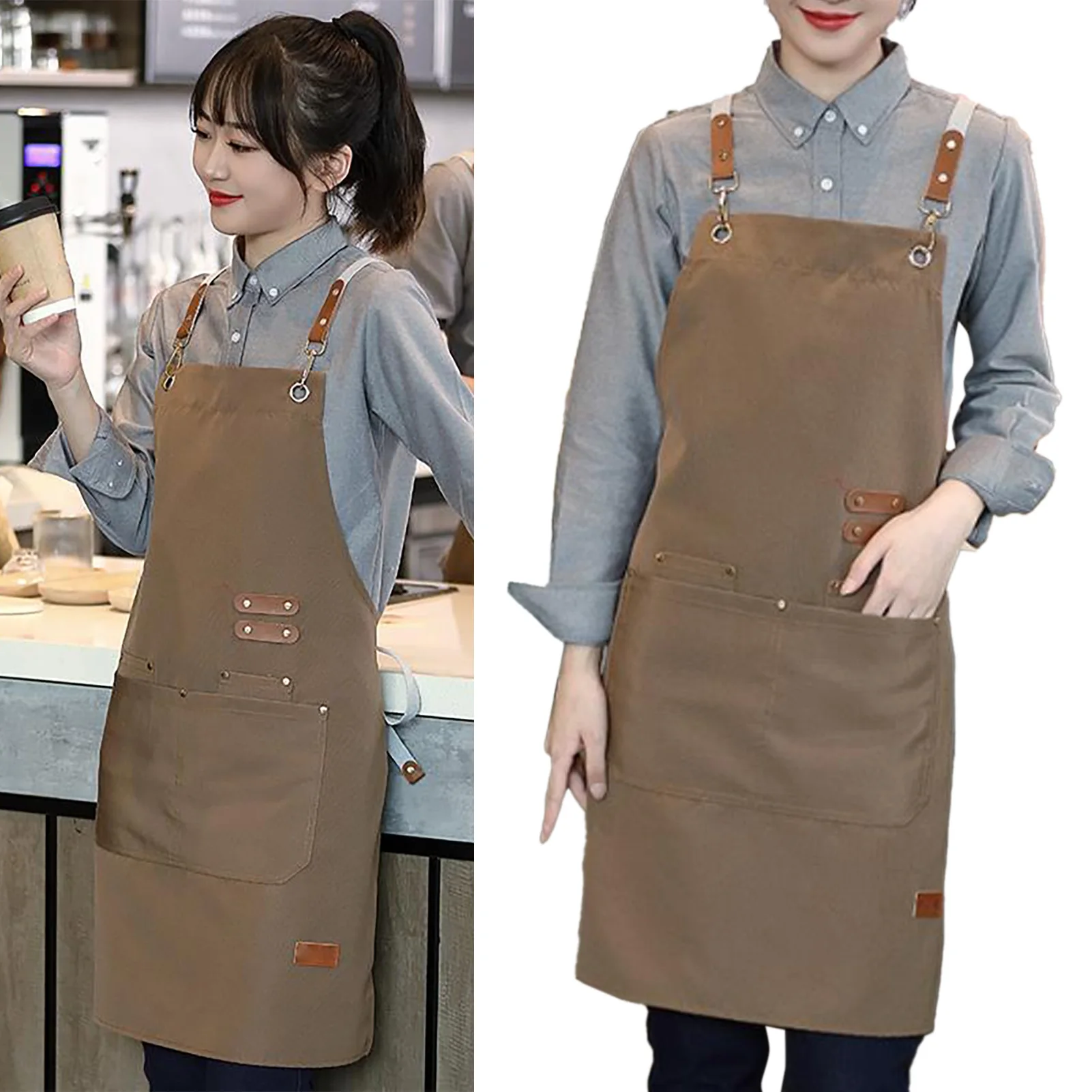 Canvas Apron Waterproof Adjustable Strap Stylish Comfortable Chef Apron For Coffee Nail Baking Shop
Canvas Apron Waterproof Adjustable Strap Stylish Comfortable Chef Apron For Coffee Nail Baking Shop