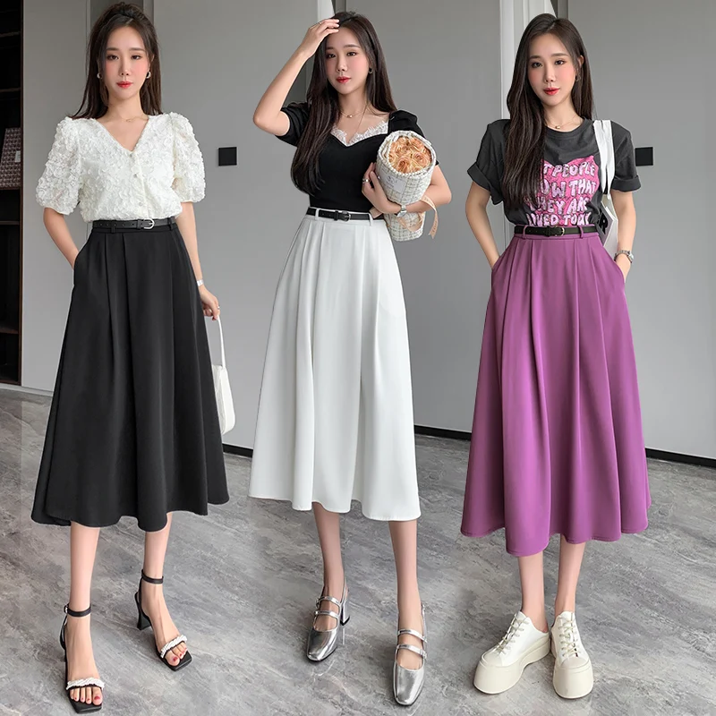 2023 summer new simple black suit large swing skirt women's temperament high waist middle length A-line skirt
2023 summer new simple black suit large swing skirt women's temperament high waist middle length A-line skirt