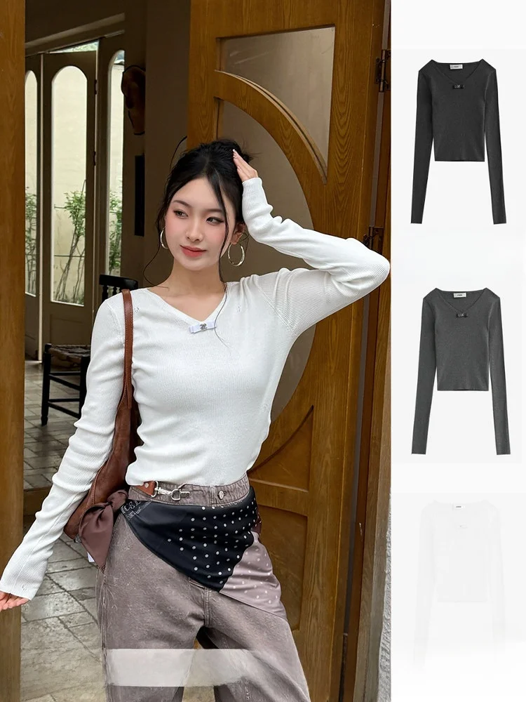 Брендовая вязаная винтажная футболка DEARSOCUTE с V-образным вырезом, ручной работы, для повседневной носки, приталенная, с длинным рукавом, из хлопка, с круглым вырезом
Брендовая вязаная винтажная футболка DEARSOCUTE с V-образным вырезом, ручной работы, для повседневной носки, приталенная, с длинным рукавом, из хлопка, с круглым вырезом