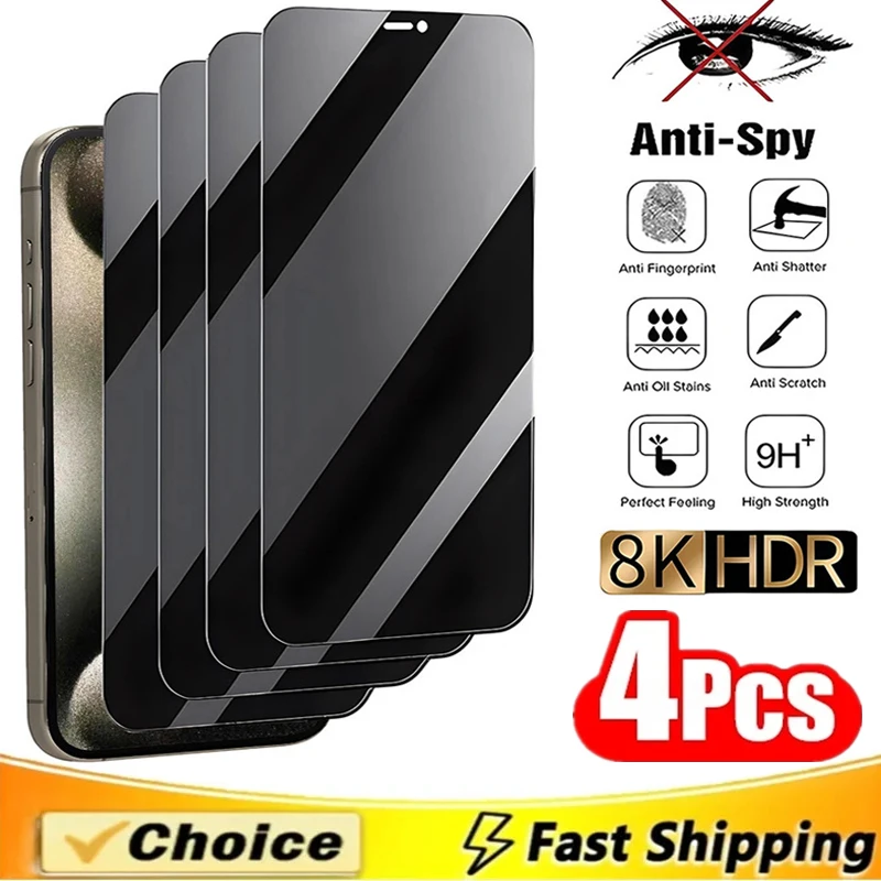 4Pcs 8K Privacy Screen Protector for IPhone 15 13 12 11 14 Pro Max Mini 6 8 7 14 15 Plus XS MAX XR X SE Anti-spy Tempered Glass
4Pcs 8K Privacy Screen Protector for IPhone 15 13 12 11 14 Pro Max Mini 6 8 7 14 15 Plus XS MAX XR X SE Anti-spy Tempered Glass