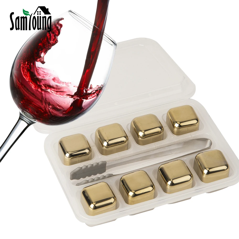 8Pcs Stainless Steel Ice Cubes Set with Clip Reusable Chilling Stones for Whiskey Wine Wine Cooling Cube Chilling Rock Party Bar
8Pcs Stainless Steel Ice Cubes Set with Clip Reusable Chilling Stones for Whiskey Wine Wine Cooling Cube Chilling Rock Party Bar