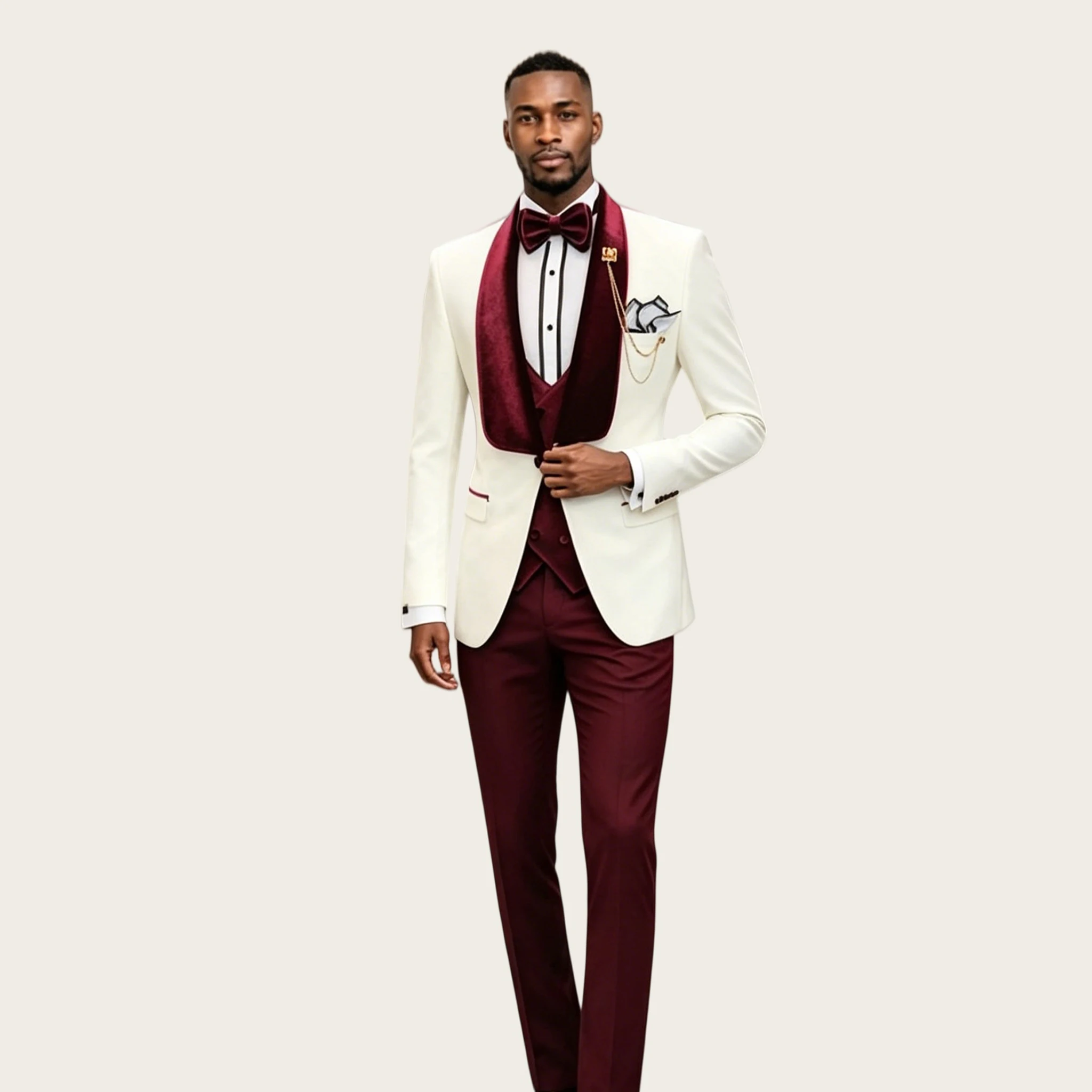 Burgundy Groom Wedding Men Suits Set Shawl Lapel Two Buttons Luxury 3 Pieces Set Tuxedo Prom Slim Fit Blazer Outfit Customized
Burgundy Groom Wedding Men Suits Set Shawl Lapel Two Buttons Luxury 3 Pieces Set Tuxedo Prom Slim Fit Blazer Outfit Customized