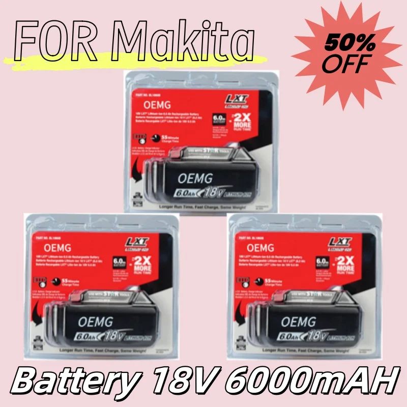 Premium FOR Makita 18V Battery, 6Ah Li-Ion, Batterie FOR Makita 18V for XGT Series, Long Runtime, Perfect for Industrial Use
Premium FOR Makita 18V Battery, 6Ah Li-Ion, Batterie FOR Makita 18V for XGT Series, Long Runtime, Perfect for Industrial Use