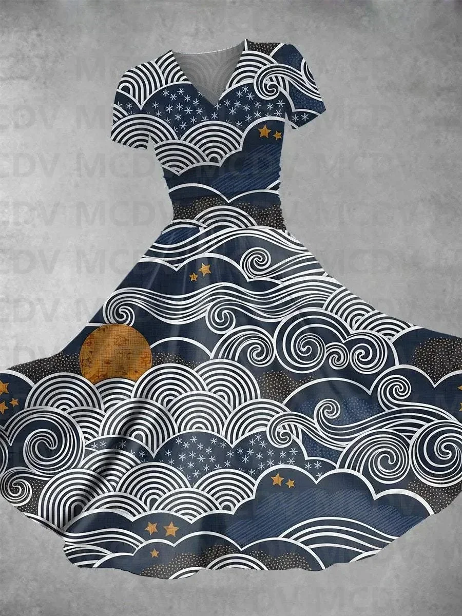 Women's Vintage Cozy Night Sky Print Maxi Dress 3D Printed Sexy V-neck Dress Female Dresses
Women's Vintage Cozy Night Sky Print Maxi Dress 3D Printed Sexy V-neck Dress Female Dresses