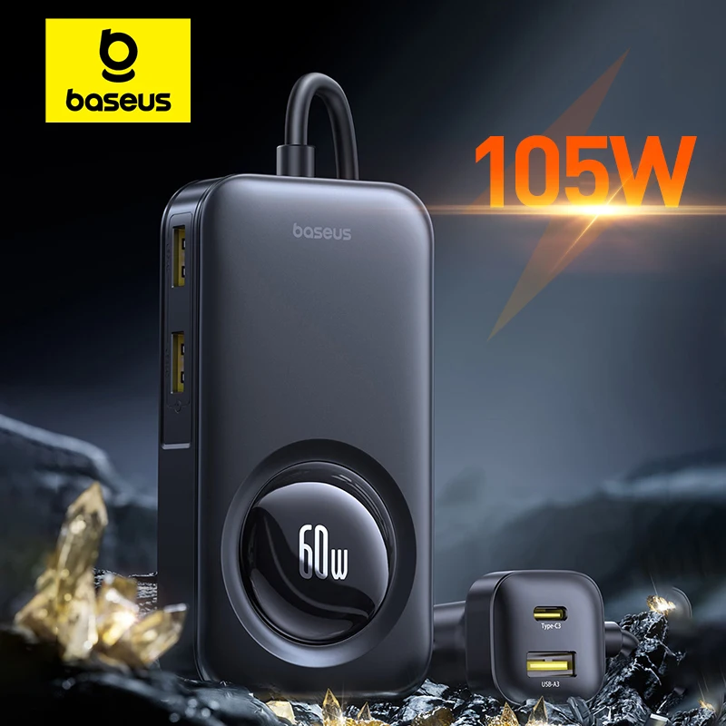 Baseus 105W Retractable Car Charger Rear Seat Expand Quick Charger 6 Ports PD QC 60W Fast Charging For Notebook iPhone Samsung
Baseus 105W Retractable Car Charger Rear Seat Expand Quick Charger 6 Ports PD QC 60W Fast Charging For Notebook iPhone Samsung