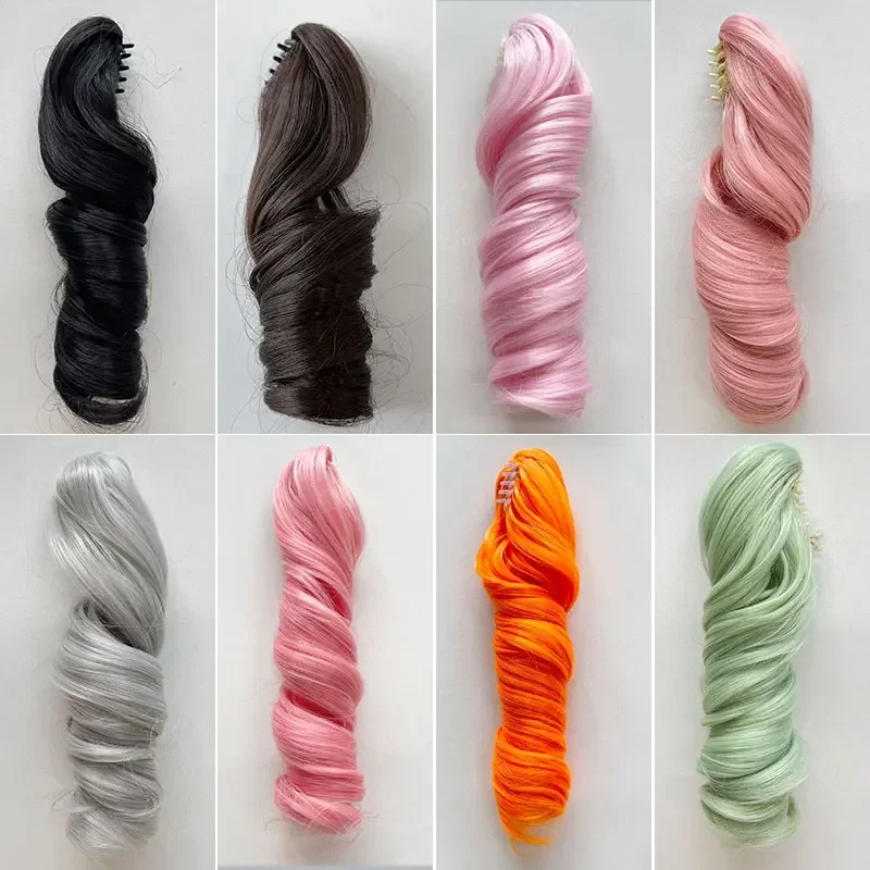 High temperature silk wig ponytail small tiger mouth clip grab clip style long curly hair ponytail doll accessories 
High temperature silk wig ponytail small tiger mouth clip grab clip style long curly hair ponytail doll accessories
