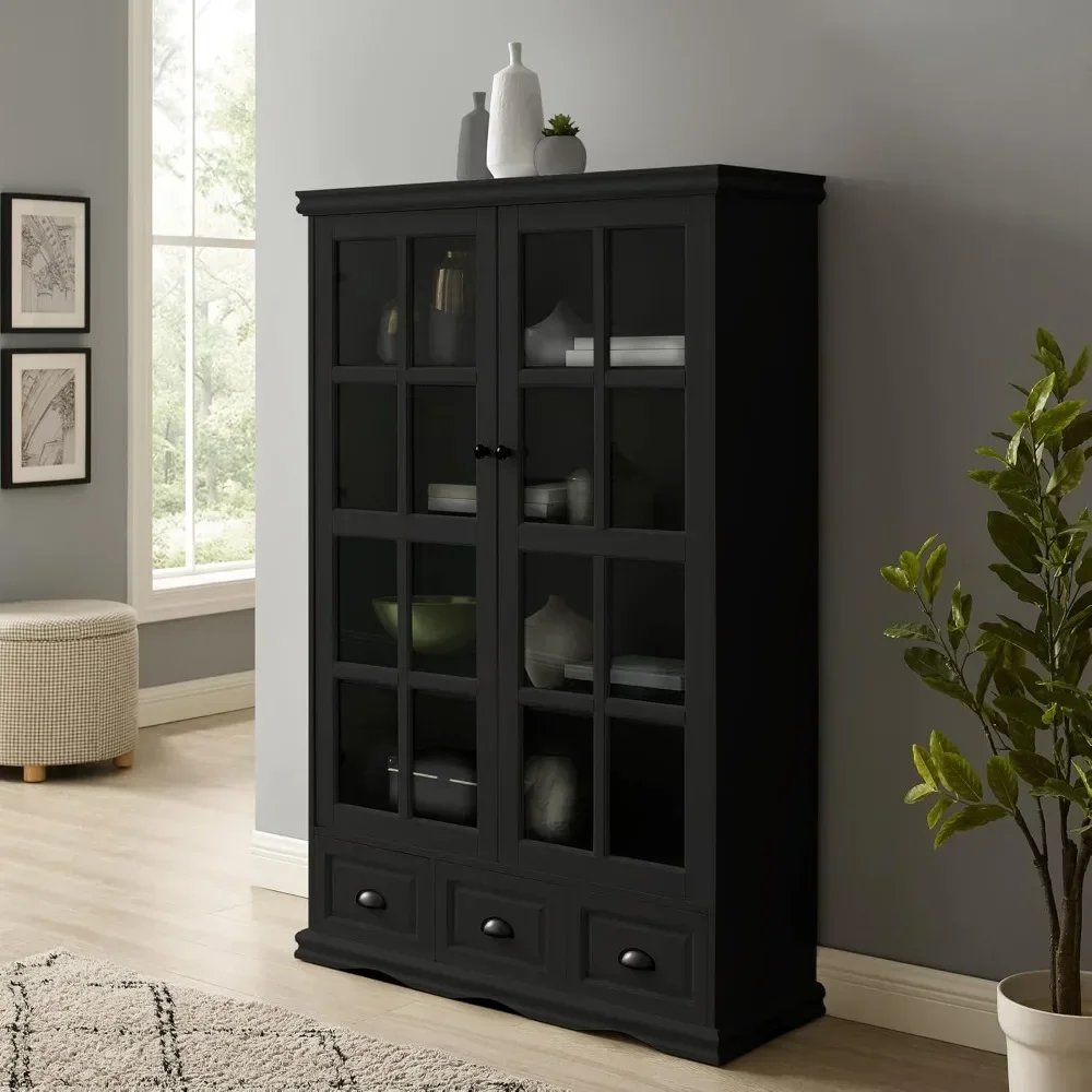 40'' Kitchen Pantry Cabinet Glass Doors Pantry Furniture Adjustable Shelf Pantry Storage Cabinet 3 Drawers
40'' Kitchen Pantry Cabinet Glass Doors Pantry Furniture Adjustable Shelf Pantry Storage Cabinet 3 Drawers