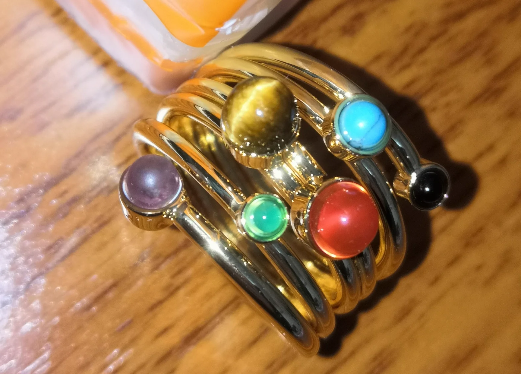 Fashion Multi-swirl Natural Gemstone Wide Band Ring For Women High Quality 18K Gold Plated Turquoise Tiger Eye Amethyst Jewelry 
Fashion Multi-swirl Natural Gemstone Wide Band Ring For Women High Quality 18K Gold Plated Turquoise Tiger Eye Amethyst Jewelry