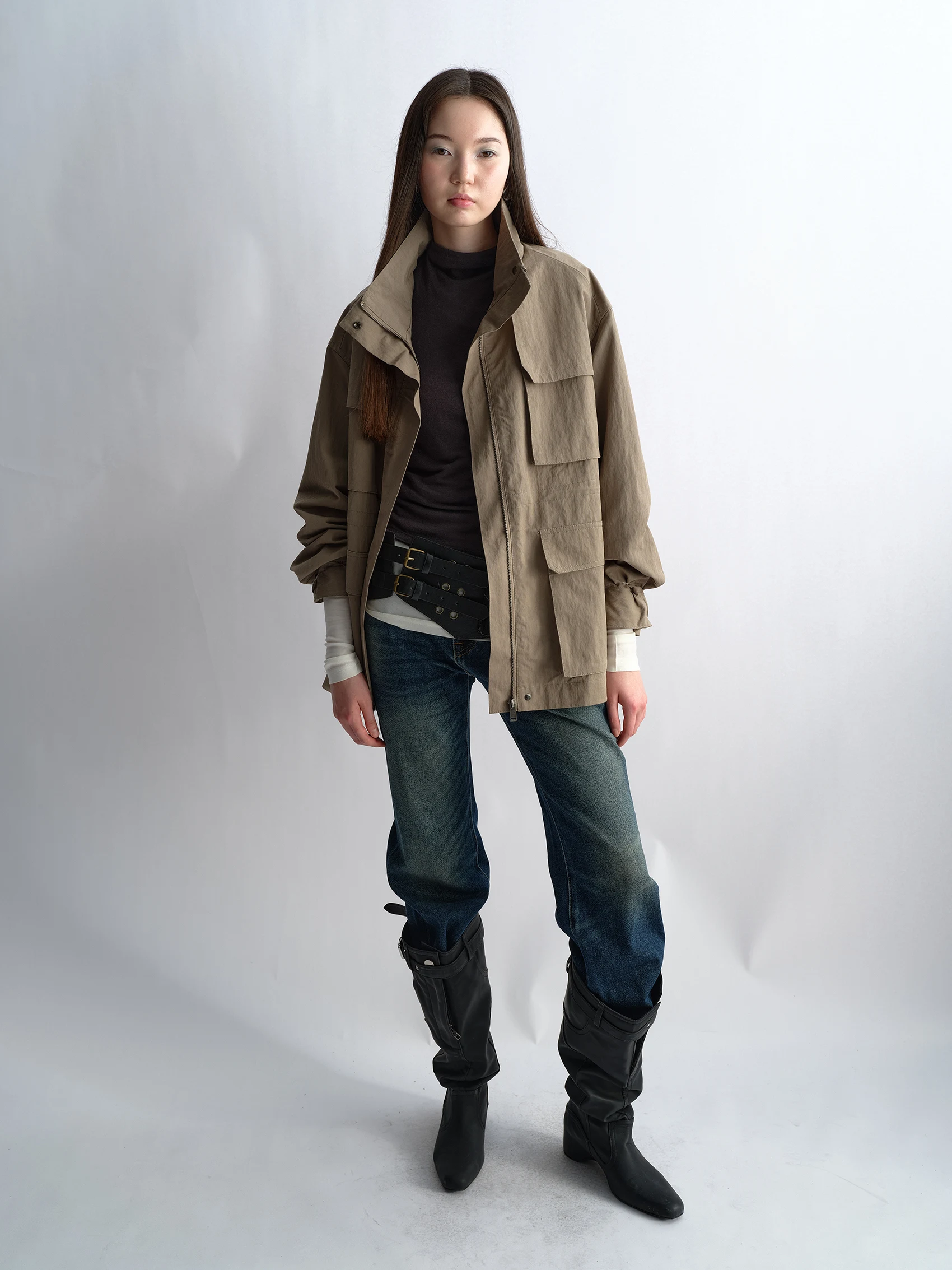 Retro Workwear Jacket Spring New Style Loose Fit Multiple Pockets Stand Collar Barn Style Outerwear Nylon Cotton Blend
Retro Workwear Jacket Spring New Style Loose Fit Multiple Pockets Stand Collar Barn Style Outerwear Nylon Cotton Blend