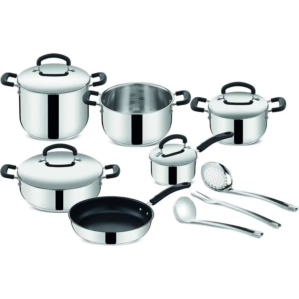 Grey 13-Piece Induction-Ready Cookware Set with 18/10 Stainless Steel
Grey 13-Piece Induction-Ready Cookware Set with 18/10 Stainless Steel