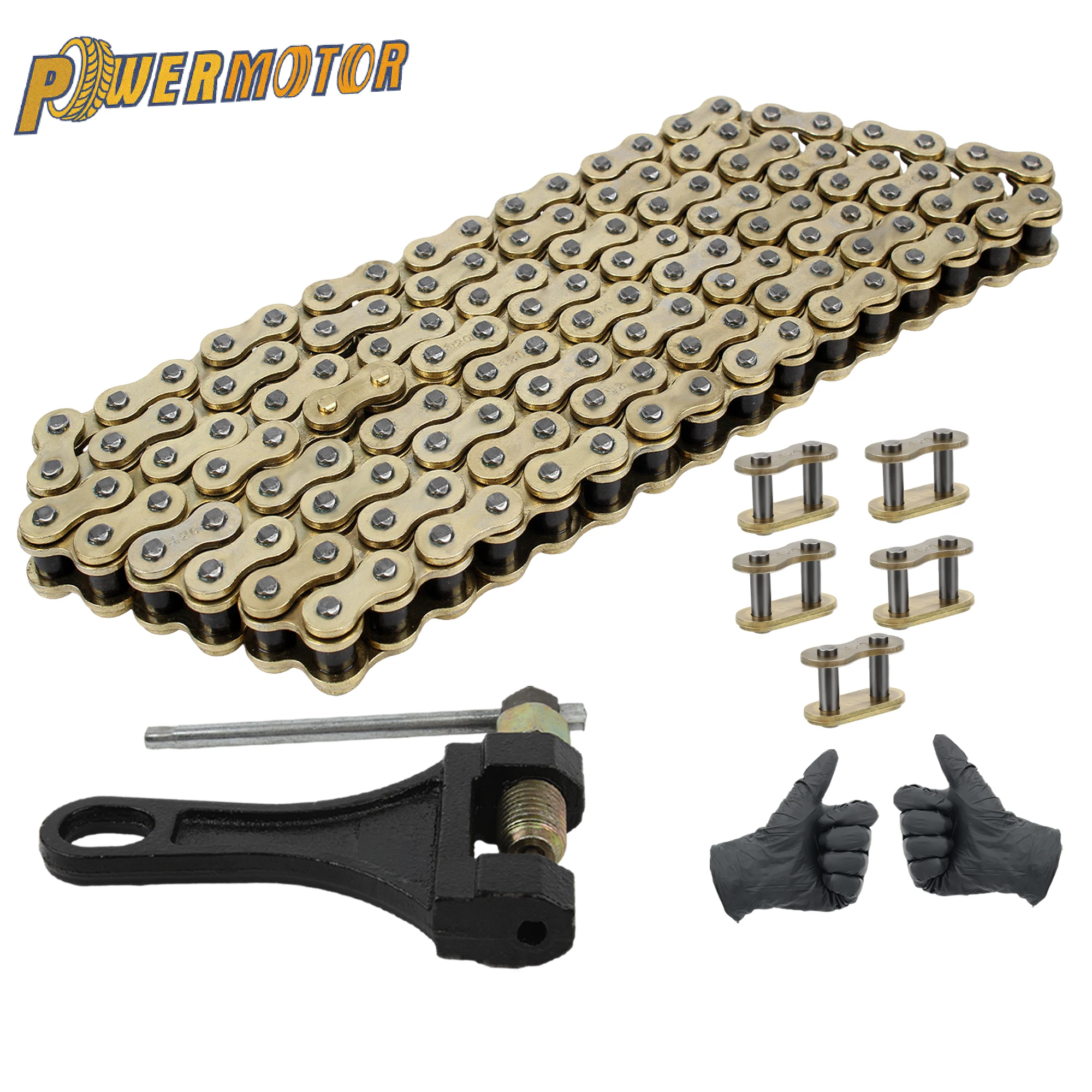 Motorcycle 420 Gold Drive Chain Kit With Tool And Connectors For Honda Yamaha Suzuki 50CC To 160CC Dirt Bike ATV Universal Parts
Motorcycle 420 Gold Drive Chain Kit With Tool And Connectors For Honda Yamaha Suzuki 50CC To 160CC Dirt Bike ATV Universal Parts