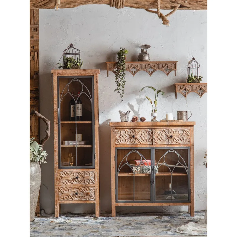 Американский ретро старый обеденный боковой шкаф из цельного дерева, промышленный ветровой кованый железный винный шкаф для проживания в семье, высокий шкаф с входной дверью
Американский ретро старый обеденный боковой шкаф из цельного дерева, промышленный ветровой кованый железный винный шкаф для проживания в семье, высокий шкаф с входной дверью