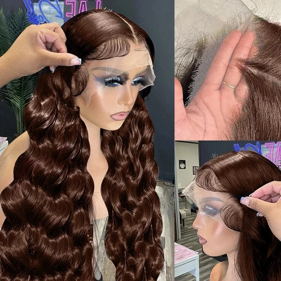 13x6 Chocolate Brown HD Lace Front Human Hair Wigs Body Wave Human Hair Wig 30 Inch 250Density Colored Human Hair Wigs For Wome
13x6 Chocolate Brown HD Lace Front Human Hair Wigs Body Wave Human Hair Wig 30 Inch 250Density Colored Human Hair Wigs For Wome
