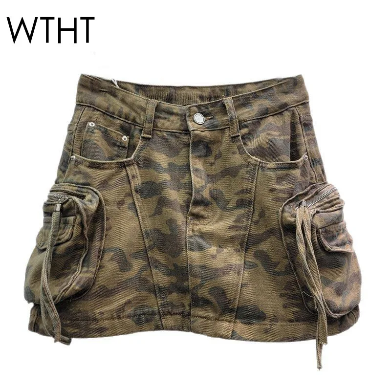 WTHT New Women's Camouflage Large Pocket Zipper Design Mini Skirt Vintage 2025 Summer Hip-wrapping Denim Skirts Female 1LS1549
WTHT New Women's Camouflage Large Pocket Zipper Design Mini Skirt Vintage 2025 Summer Hip-wrapping Denim Skirts Female 1LS1549