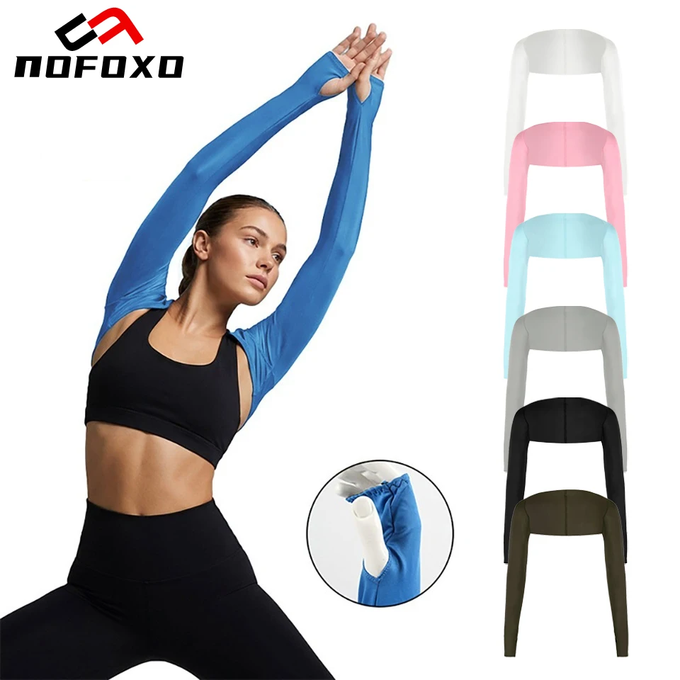 NOFOXO Summer Thumb Hole Arm Sleeve Shoulder Shawl Thin Breathable UV Protection Cooling High Elastic Women Golf Running Cycling
NOFOXO Summer Thumb Hole Arm Sleeve Shoulder Shawl Thin Breathable UV Protection Cooling High Elastic Women Golf Running Cycling