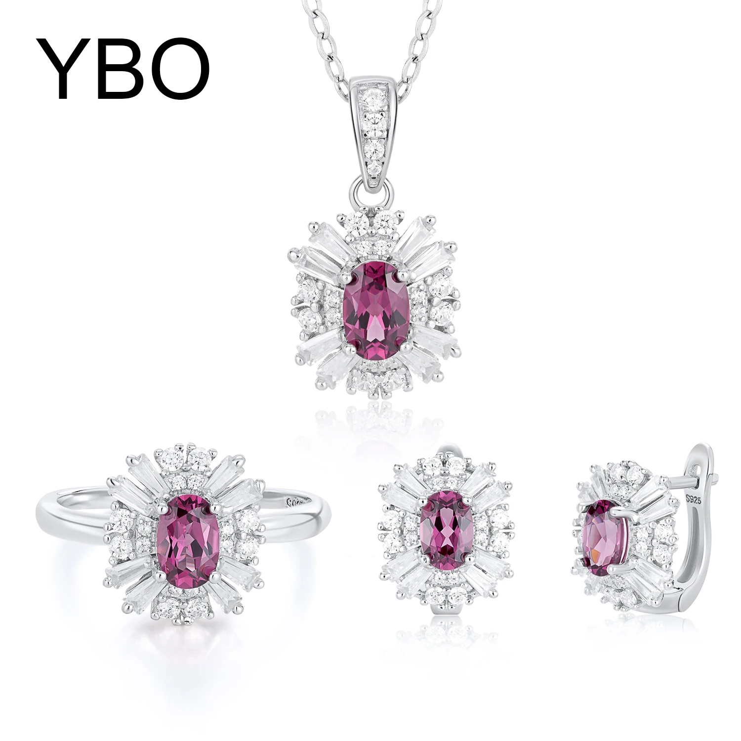 YBO 925 Sterling Silver Women Jewelry Sets Natural Pyrope Necklaces Stud Earrings Rings Kits Luxury Party Dating Jewelry Suits
YBO 925 Sterling Silver Women Jewelry Sets Natural Pyrope Necklaces Stud Earrings Rings Kits Luxury Party Dating Jewelry Suits
