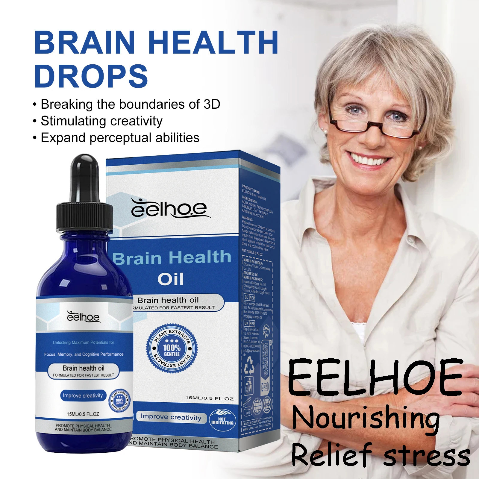 EELHOE Body Care Essence Oil Brain Relax Drops Reduce Pressure Anti Anxiety Relief Stress Improve Attention Enhance Memory Oil
EELHOE Body Care Essence Oil Brain Relax Drops Reduce Pressure Anti Anxiety Relief Stress Improve Attention Enhance Memory Oil